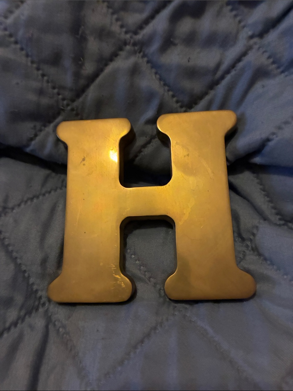 Brass Finish Letter H Wall Decor